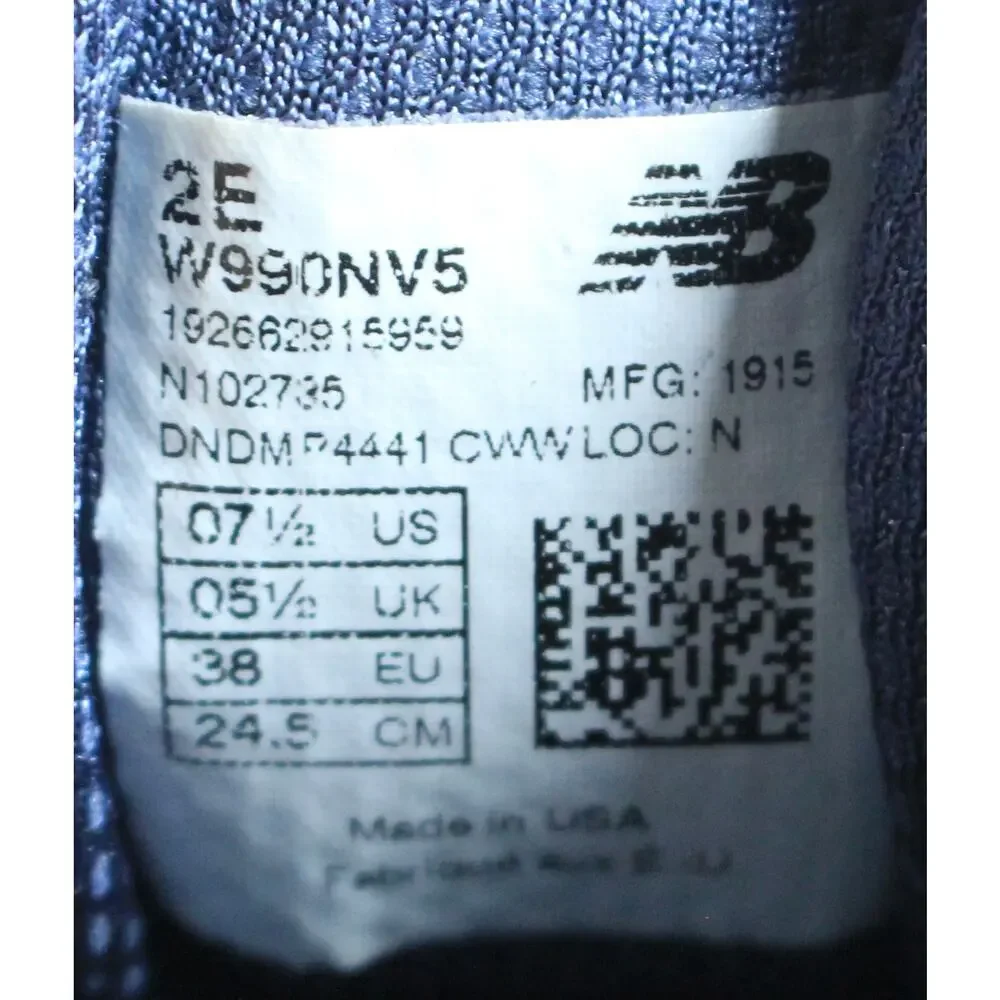 WMNS New Balance 990v5 Made In USA Navy Blue Sz 7.5D